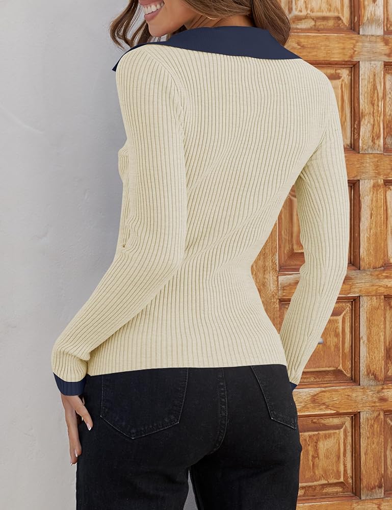 ZESICA Sweaters for Women 2025 Fall Long Sleeve V Neck